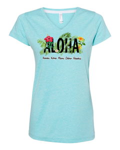 Tropical Aloha V-Neck