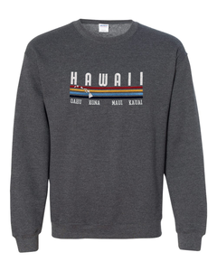 Rainbow Hawaii Embroidery Adult Crewneck