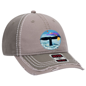 Whale Tail Distressed Dad Cap