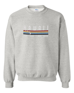 Rainbow Hawaii Embroidery Adult Crewneck