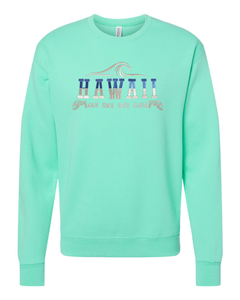 Hawaii Wave Embroidery Adult Crewneck