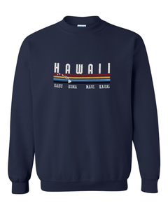 Rainbow Hawaii Embroidery Adult Crewneck