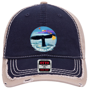 Whale Tail Distressed Dad Cap