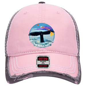 Whale Tail Distressed Dad Cap