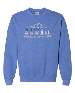 Hawaii Wave Embroidery Adult Crewneck