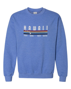 Rainbow Hawaii Embroidery Adult Crewneck