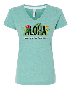 Tropical Aloha V-Neck