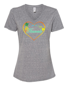 Pineapple Heart on V-Neck