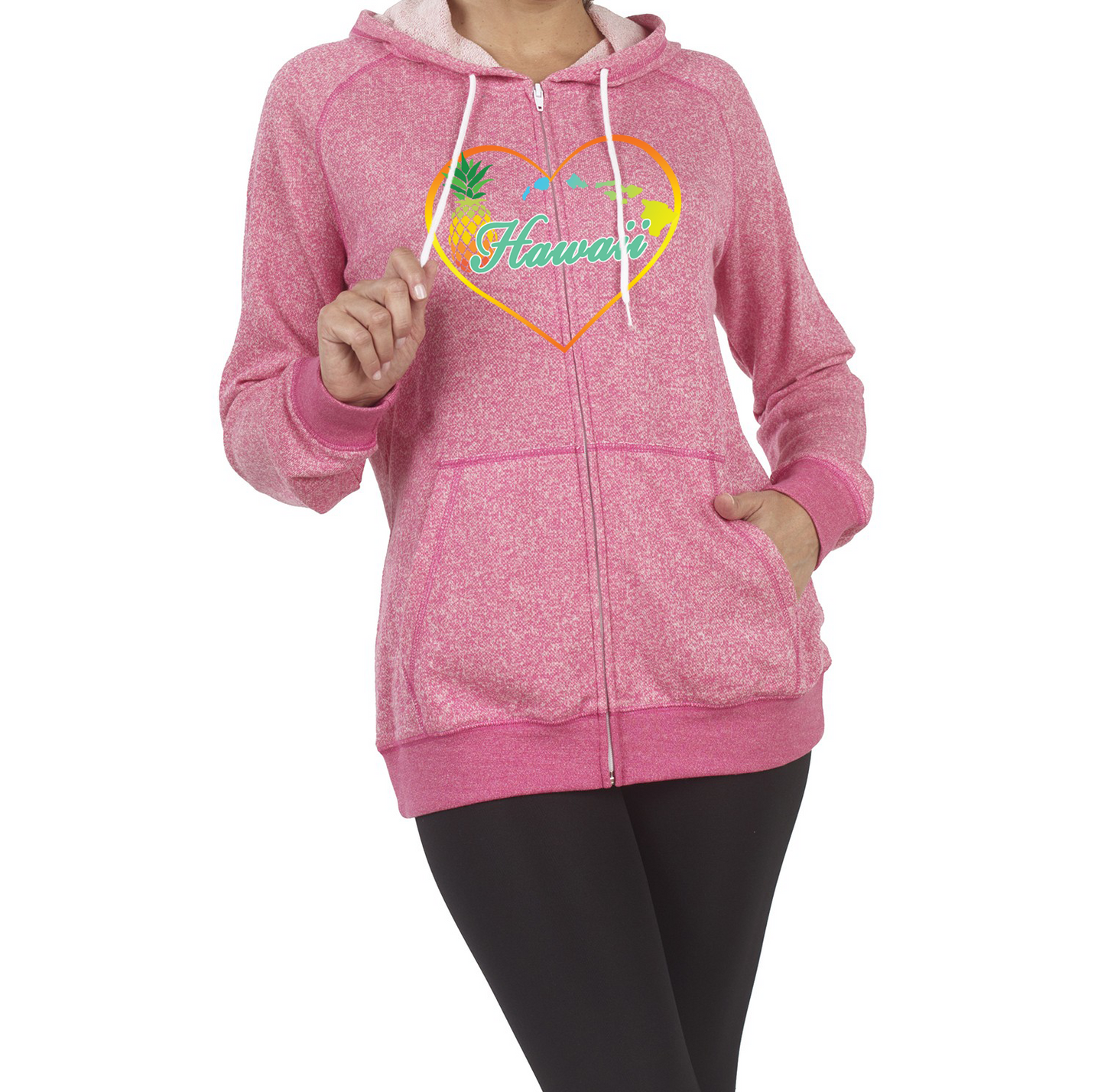 Pineapple Heart Zip Hoodie