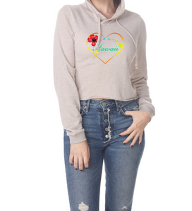 Hibiscus Heart Cropped Hoodie