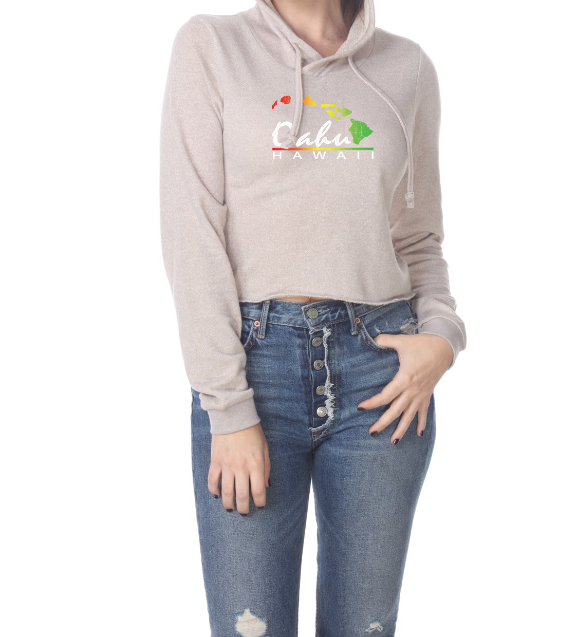 Rainbow Islands Cropped Hoodie