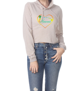 Pineapple Heart Cropped Hoodie