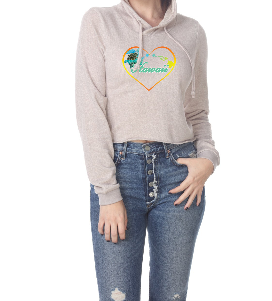 Turtle Heart Cropped Hoodie