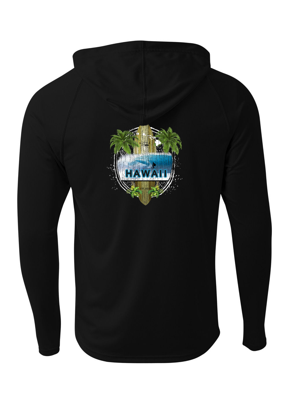 Island Surfboard Adult Athletic Hoodie