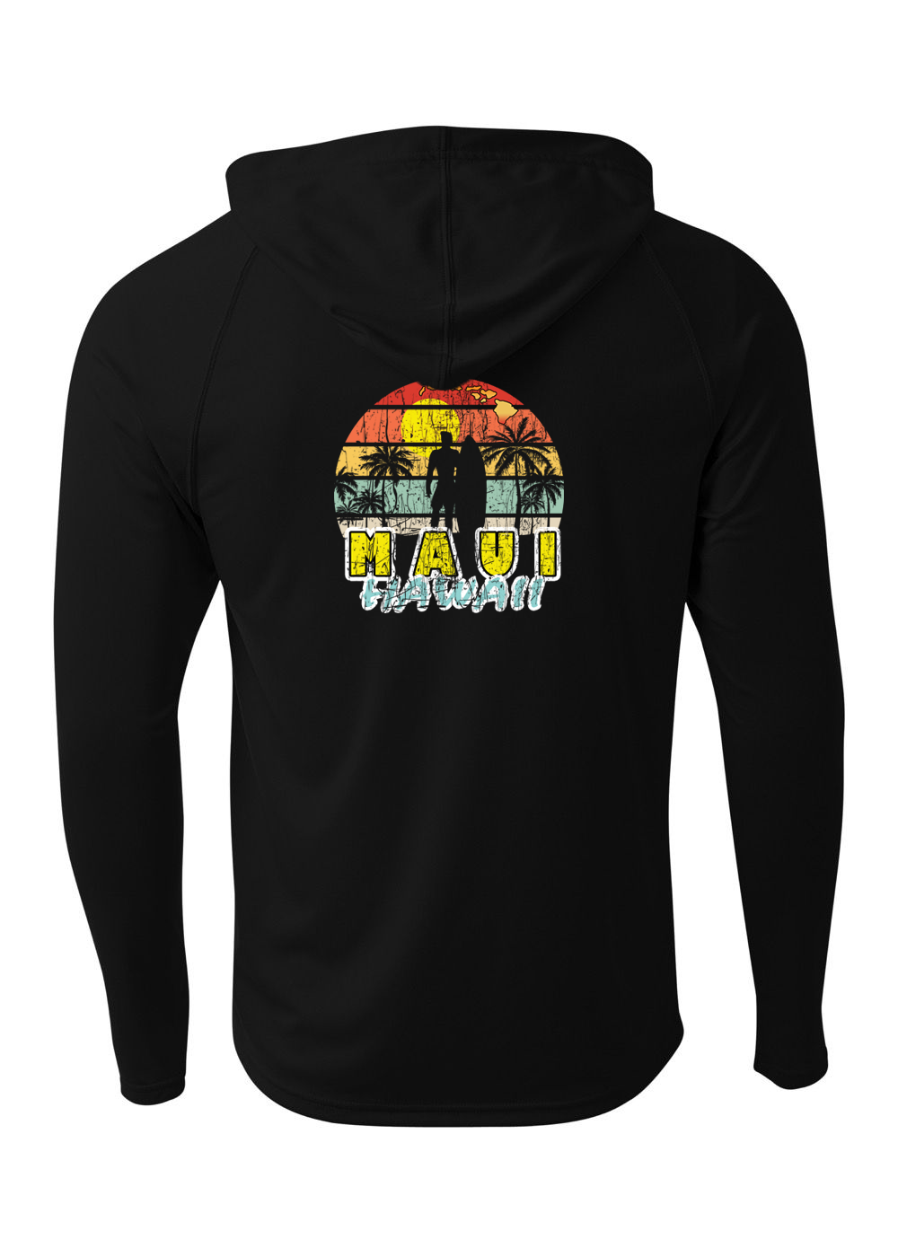 Surfer Cutout Adult Athletic Hoodie