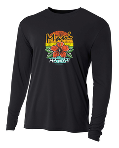 Rainbow Hibiscus Adult Athletic Long Sleeve