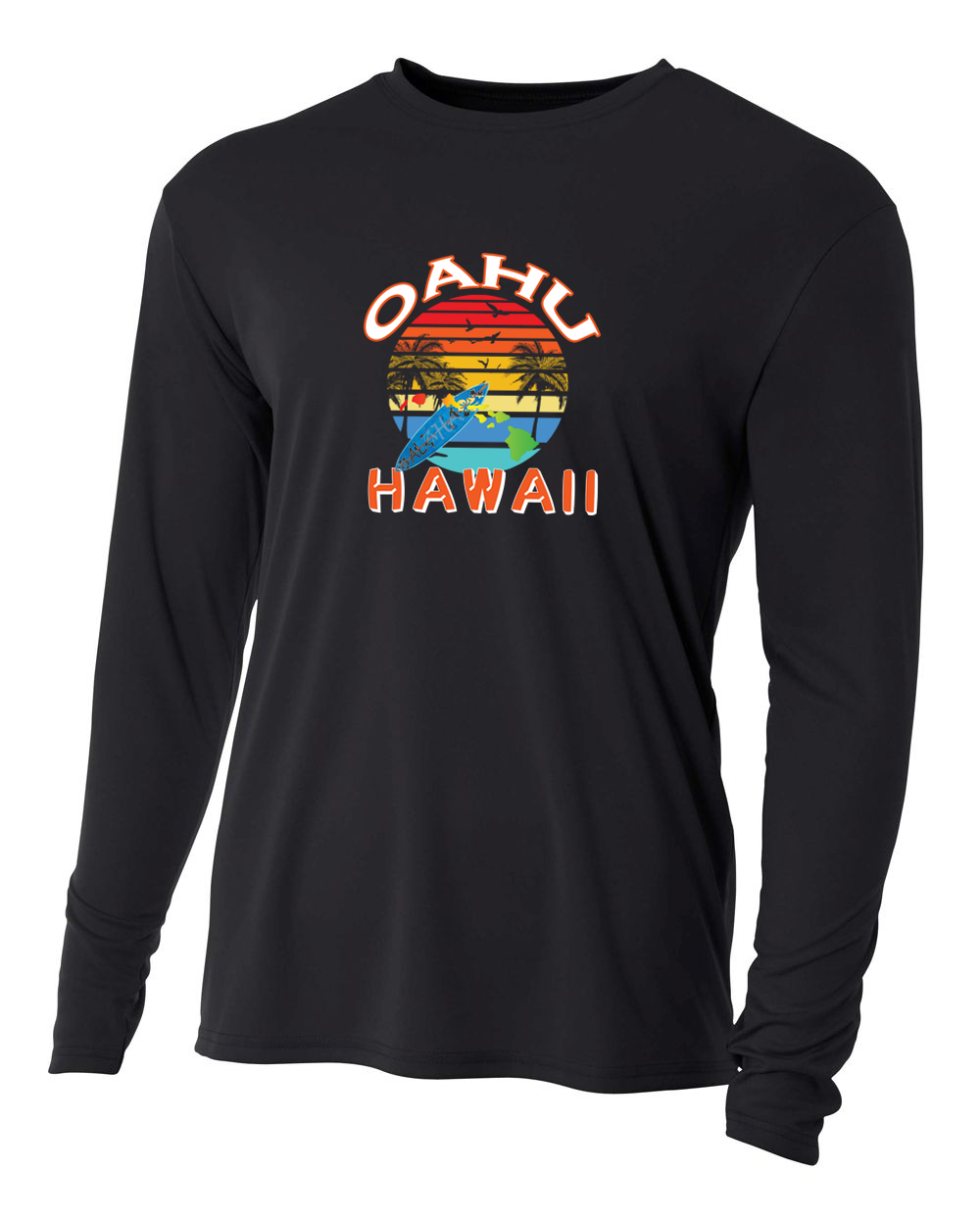 Surfboard Circle Adult Athletic Long Sleeve