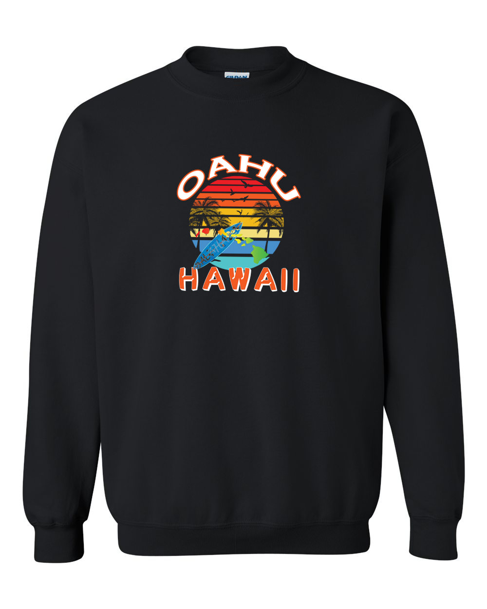 Rainbow Circle Surfboard Adult Crewneck