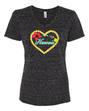 Load image into Gallery viewer, Plumeria Heart on V-Neck
