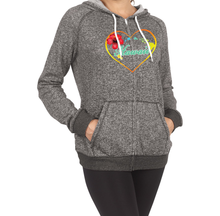 Load image into Gallery viewer, Hibiscus Heart Zip Hoodie
