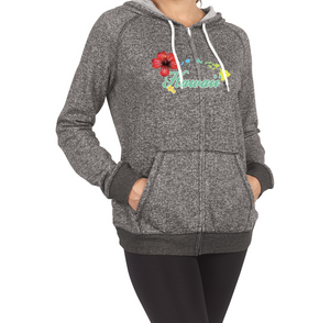 Hawaii Hibiscus Zip Hoodie