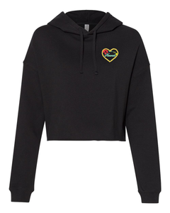 Plumeria Heart Cropped Hoodie