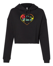 Load image into Gallery viewer, Hibiscus Heart Cropped Hoodie
