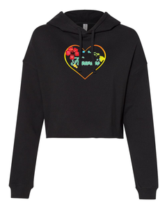 Hibiscus Heart Cropped Hoodie