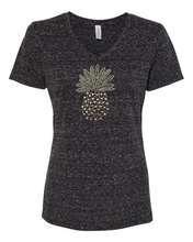 Load image into Gallery viewer, Rhinestone Pineapple V-Neck
