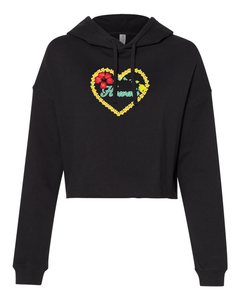 Plumeria Heart Cropped Hoodie