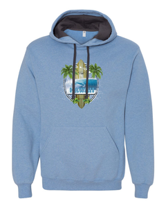 Island Surfboard Adult Hoodie