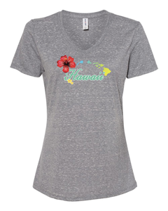 Hawaii Hibiscus V-Neck