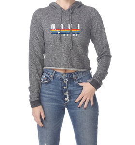 Rainbow Stripe Cropped Hoodie