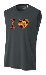 I Heart Hawaii Adult Athletic Muscle Tank