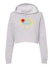 Load image into Gallery viewer, Plumeria Heart Cropped Hoodie
