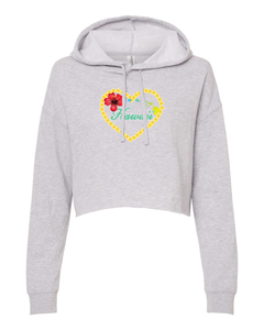 Plumeria Heart Cropped Hoodie