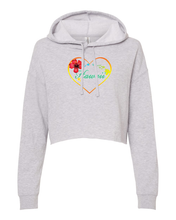 Load image into Gallery viewer, Hibiscus Heart Cropped Hoodie
