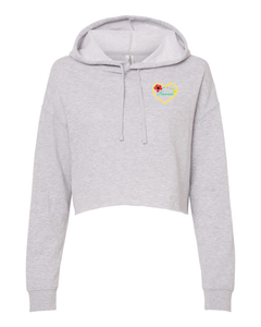 Plumeria Heart Cropped Hoodie