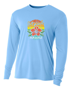 Rainbow Hibiscus Adult Athletic Long Sleeve