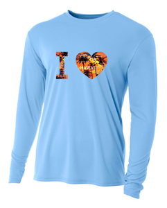 I Heart Hawaii Adult Athletic Long Sleeve