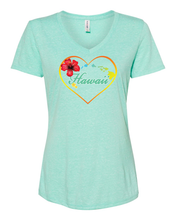 Load image into Gallery viewer, Hibiscus Heart on V-Neck
