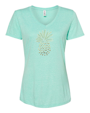 Load image into Gallery viewer, Rhinestone Pineapple V-Neck
