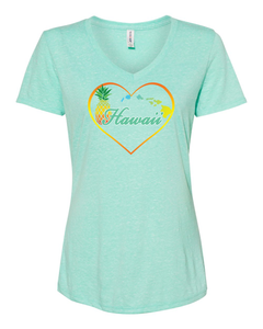 Pineapple Heart on V-Neck