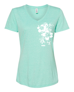 Vertical Hibiscus V-Neck