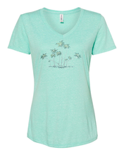 Load image into Gallery viewer, Rhinestone Palm Tree V-Neck
