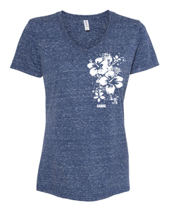 Vertical Hibiscus V-Neck