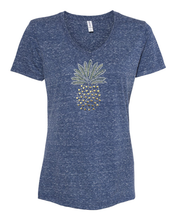 Load image into Gallery viewer, Rhinestone Pineapple V-Neck
