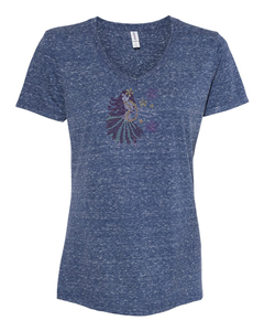 Rhinestone Hula Girl V-Neck