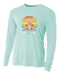 Rainbow Hibiscus Adult Athletic Long Sleeve