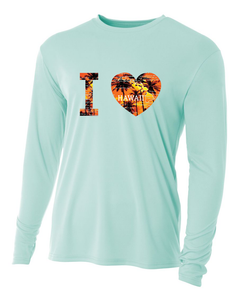 I Heart Hawaii Adult Athletic Long Sleeve